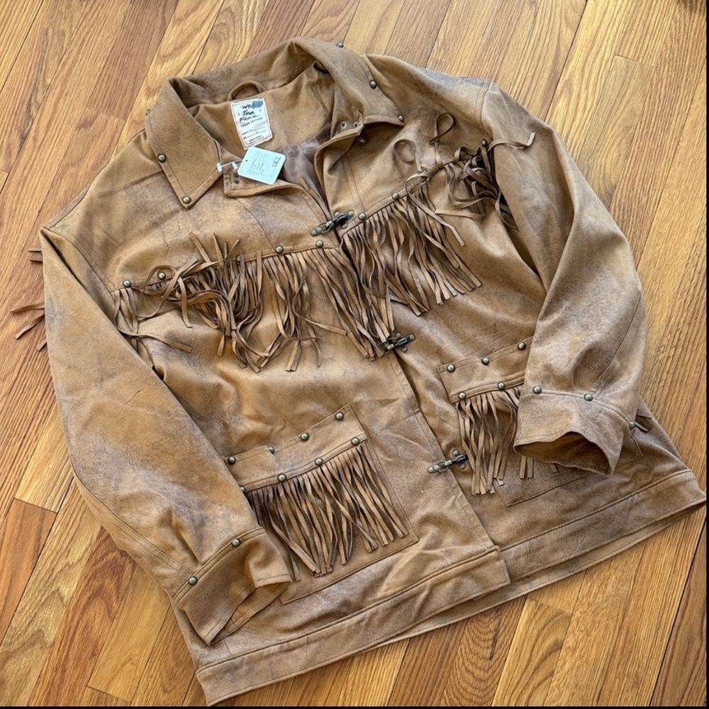 New Free People x We The Free Knox Vegan Fringe Jacket Size L - Picture 6 of 9
